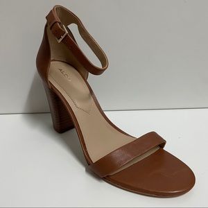 Jeraclya Open toe block heel 3.75 inch wooden heel